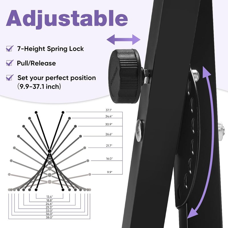 Minewill Double-X Piano Keyboard Stand- Heavy Duty,7-Level Adjustable Height,Portable & Anti-Slip for 61/76/88 Key Digital Pianos,Black，electric piano stand，digital piano stand，88 key keyboard stand，stand - Image 4